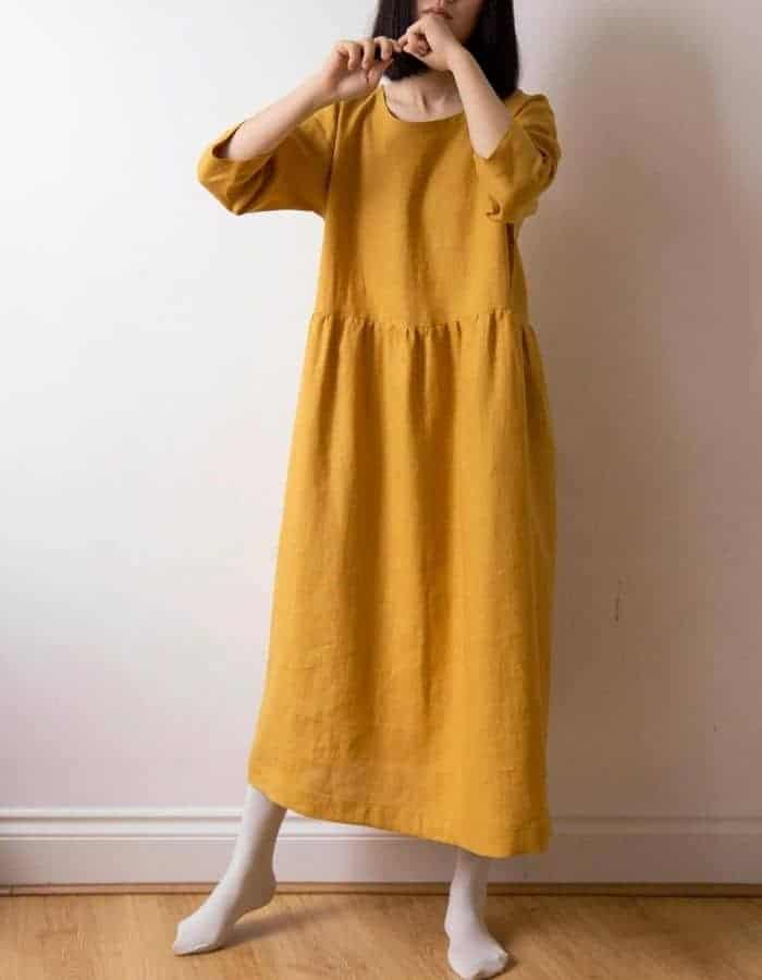 Yellow Linen Dress