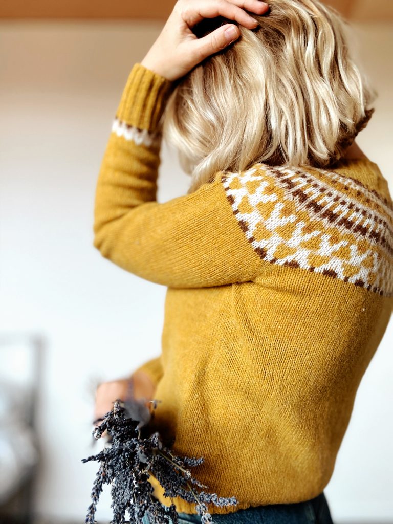 Woman wearing wool jumper